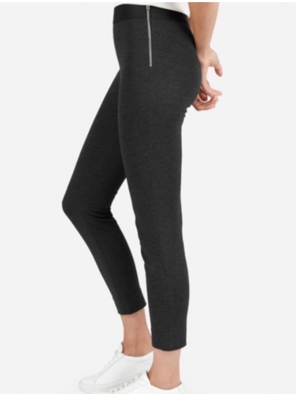 Everlane Pants gray ponte crop side zip size 4
